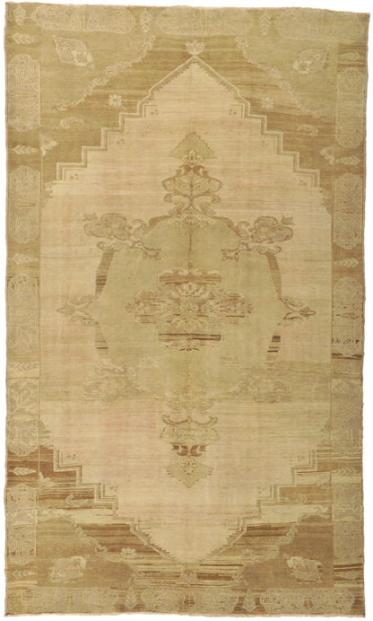 6 x 11 Vintage Turkish Oushak Rug 51381
