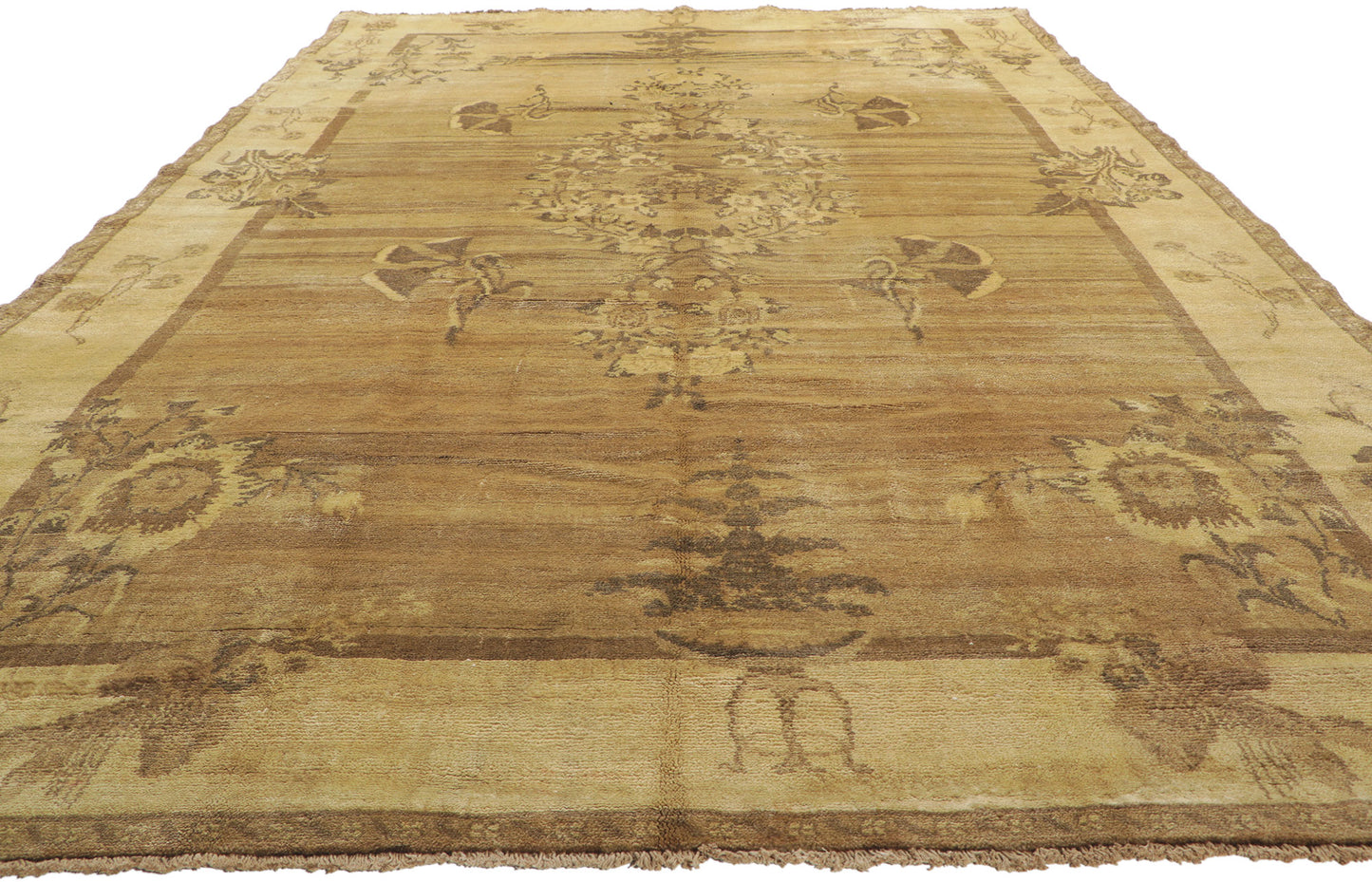 6 x 11 Vintage Turkish Oushak Rug 51450