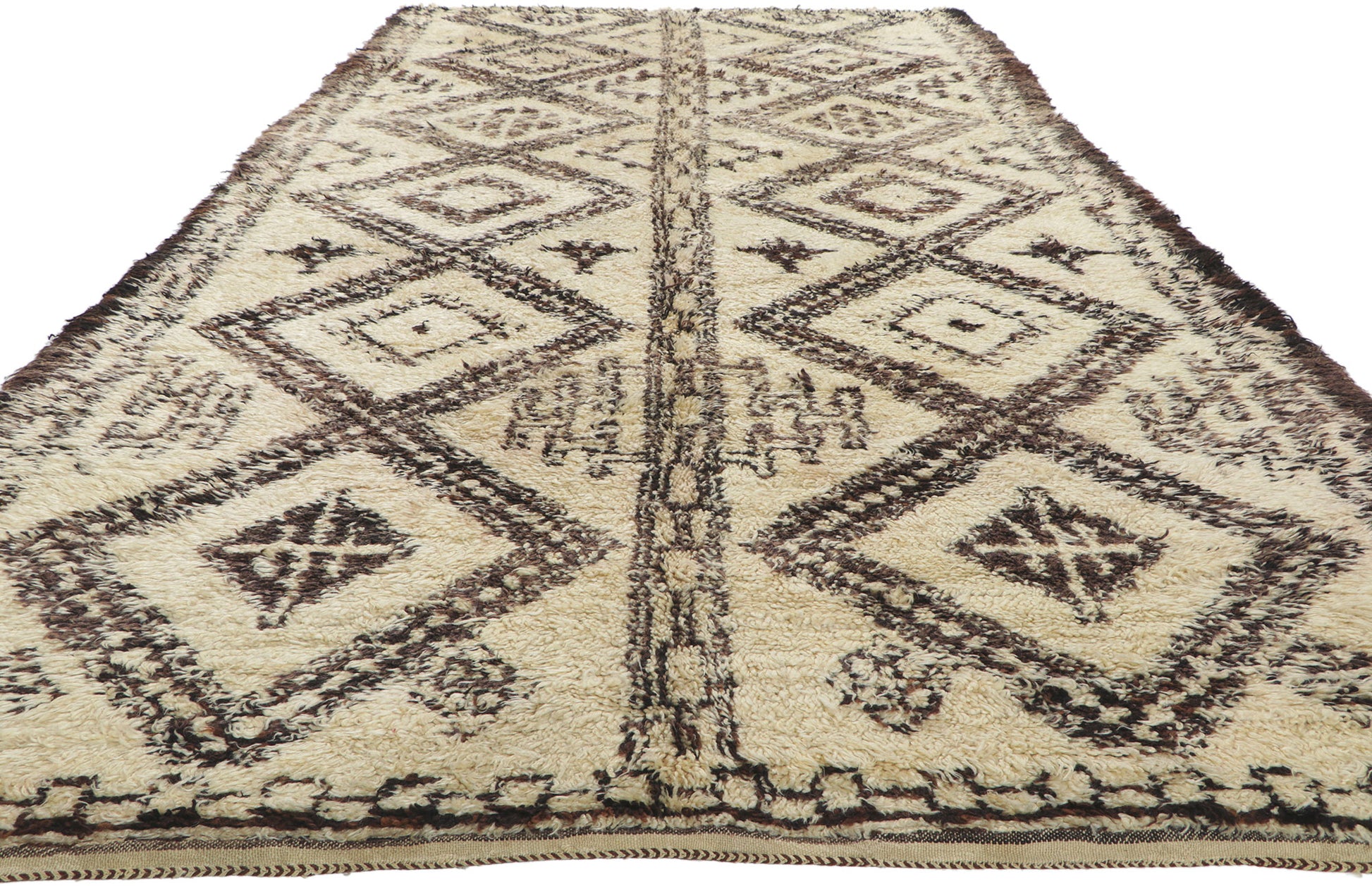 6 x 13 Vintage Moroccan Beni Ourain Rug 78387