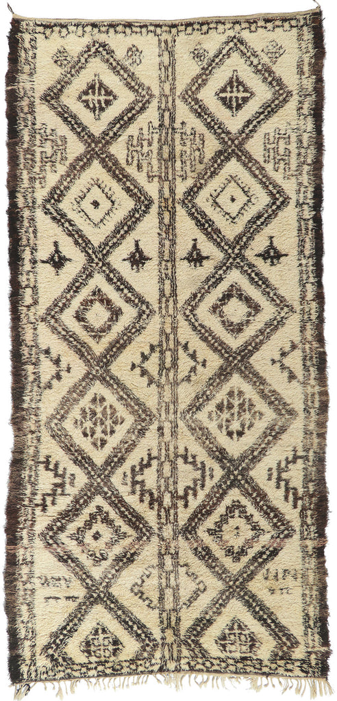 6 x 13 Vintage Moroccan Beni Ourain Rug 78387