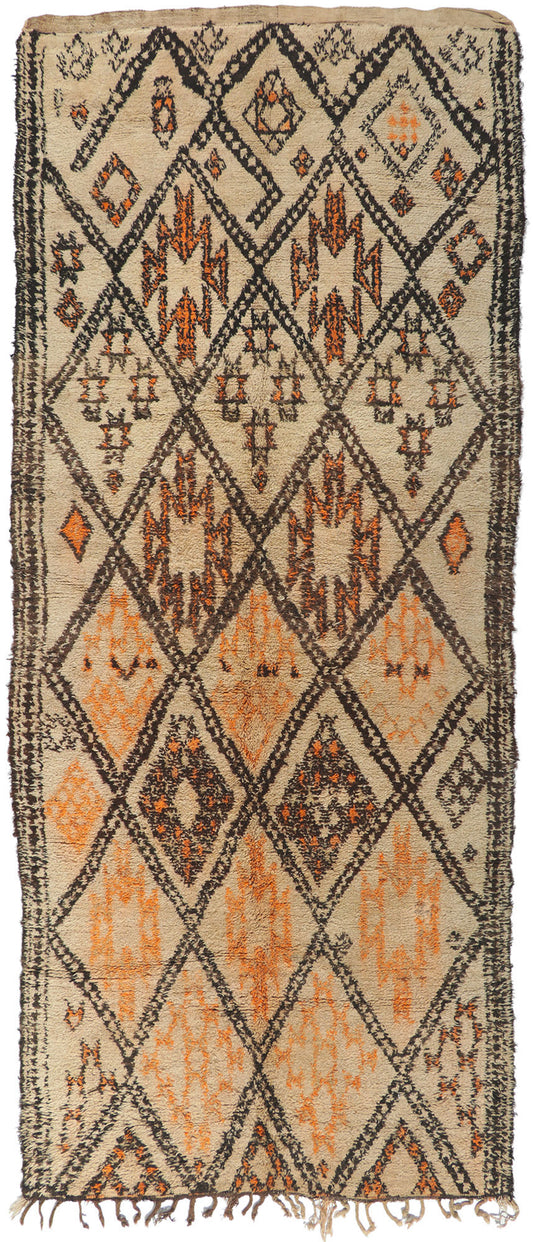 6 x 14 Vintage Moroccan Beni Ourain Rug 78370