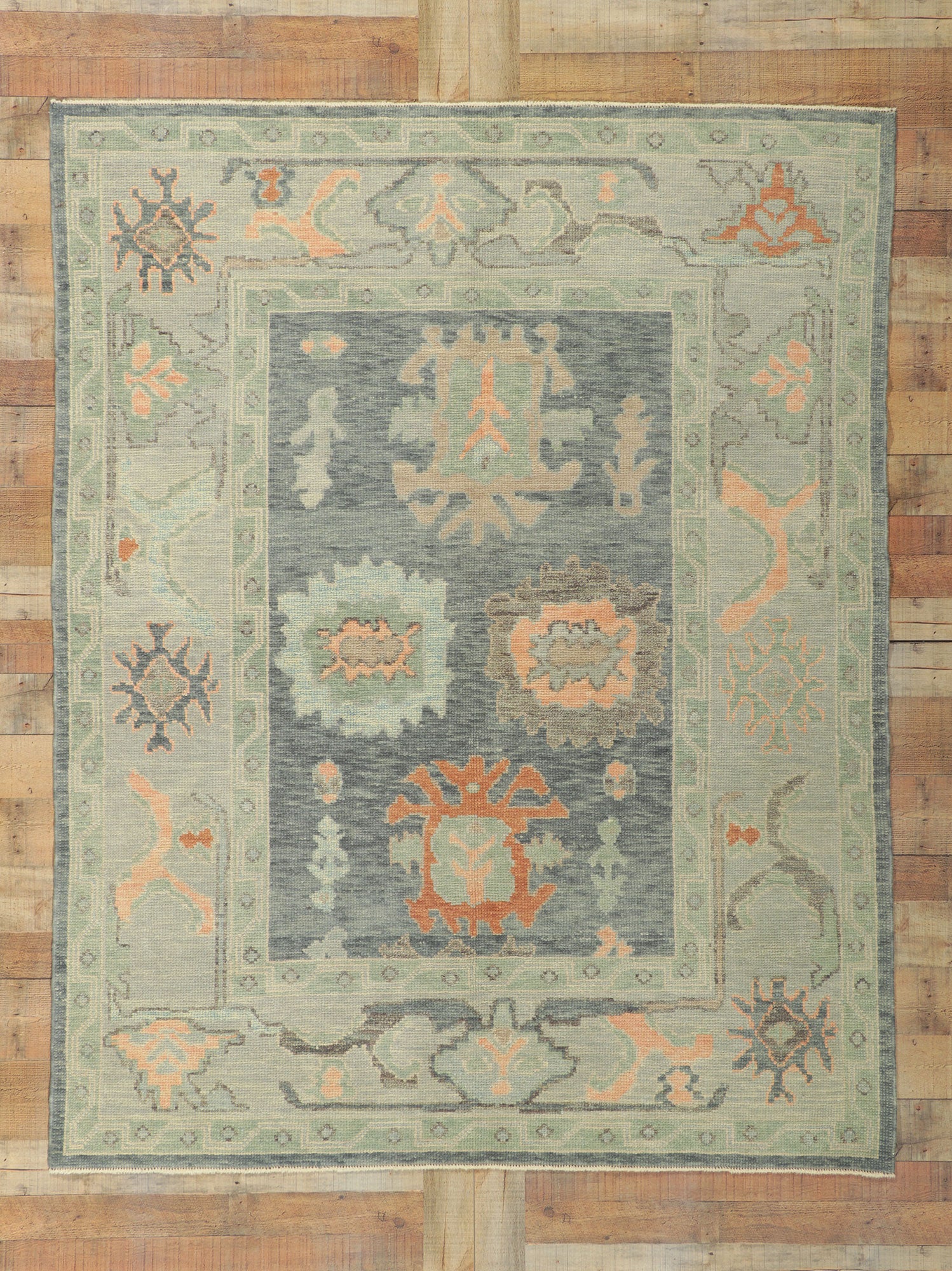 6 x 7 Contemporary Turkish Oushak Rug 53816