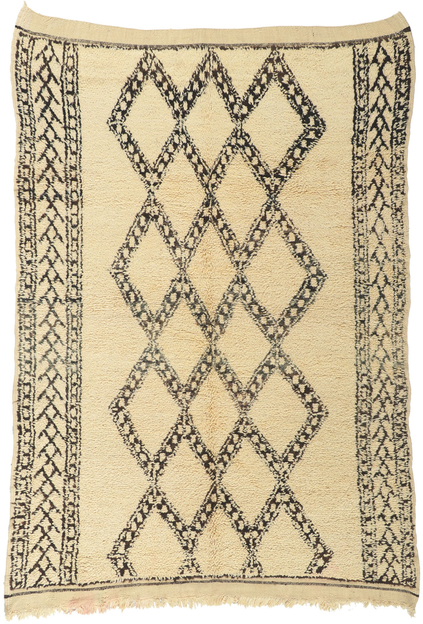 6 x 8 Vintage Moroccan Beni Ourain Rug 78396