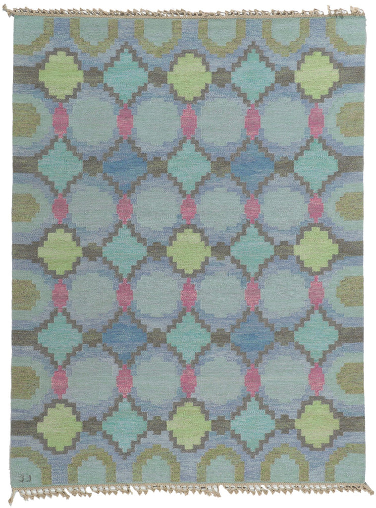 6 x 8 Judith Johansson Vintage Swedish Rollakan Rug 78470