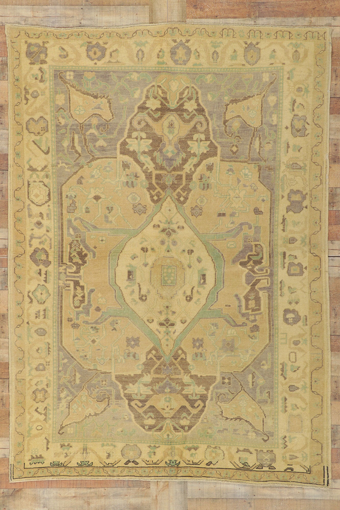 6 x 8 Vintage Turkish Oushak Rug 51034