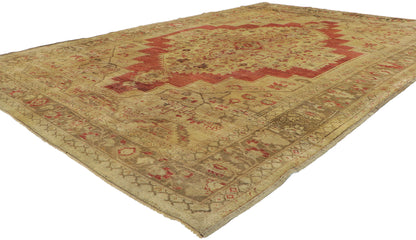 6 x 9 Antique Turkish Oushak Rug 50419