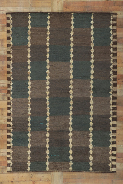 6 x 9 Modern Checkered Moroccan Rug 80823