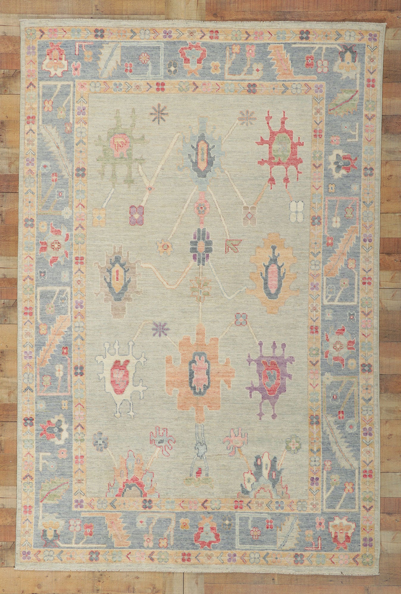 6 x 9 Colorful Oushak Rug 80919