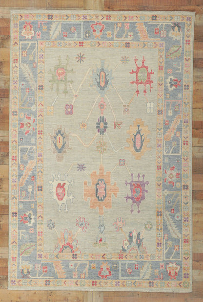 6 x 9 Colorful Oushak Rug 80919