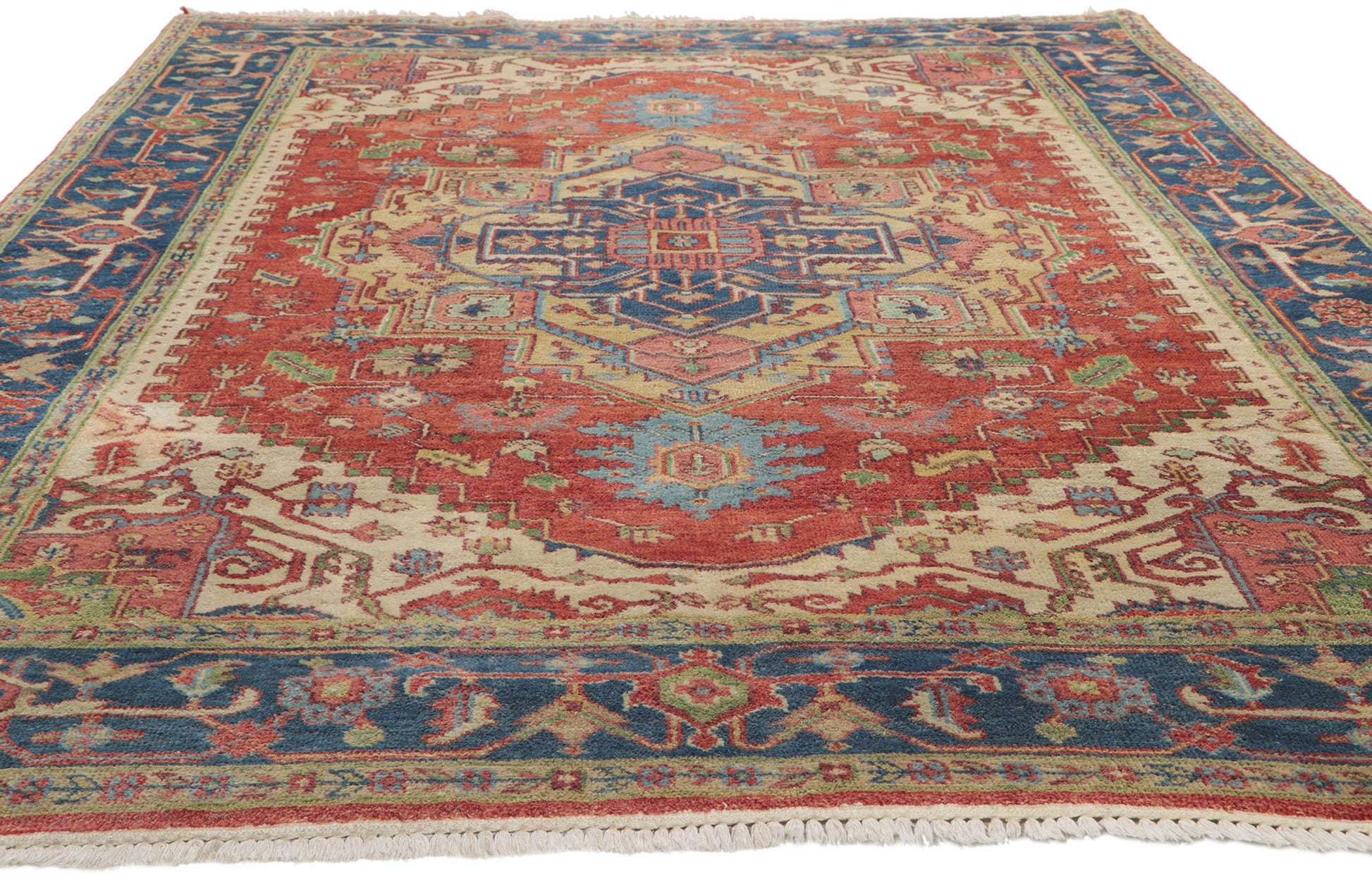 6 x 9 Vintage Indian Heriz Rug 78345