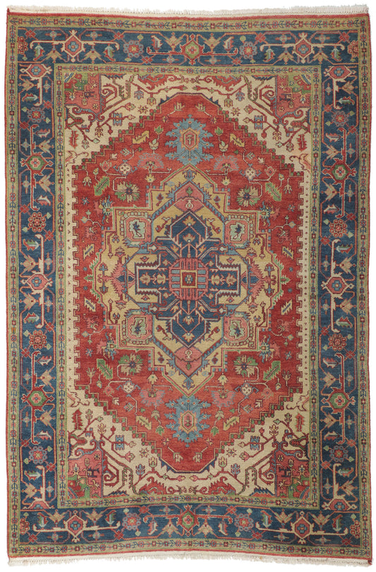 6 x 9 Vintage Indian Heriz Rug 78345