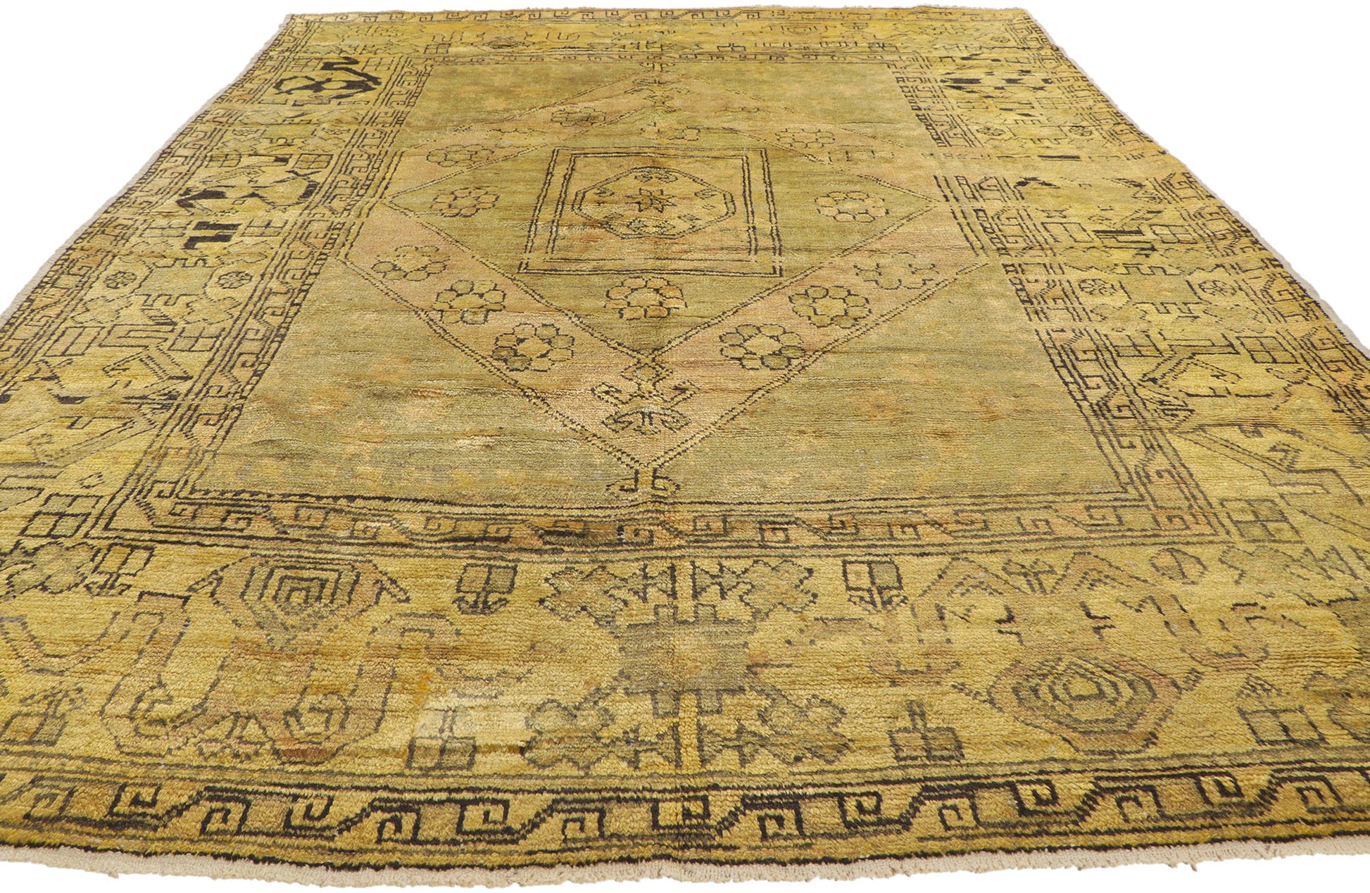 6 x 9 Vintage Turkish Oushak Rug 50299