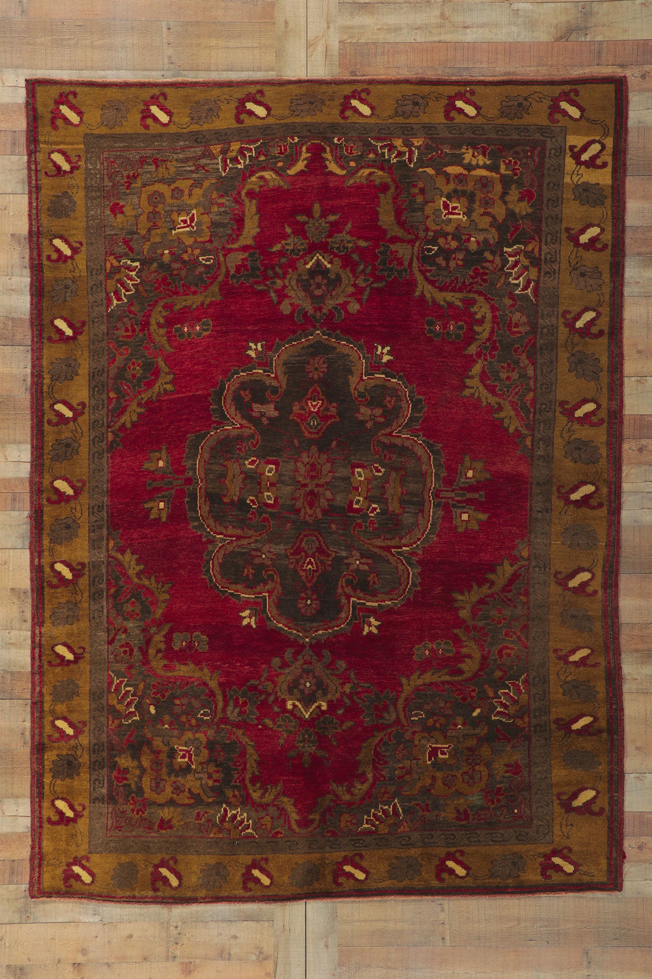 6 x 9 Vintage Turkish Oushak Rug 51090