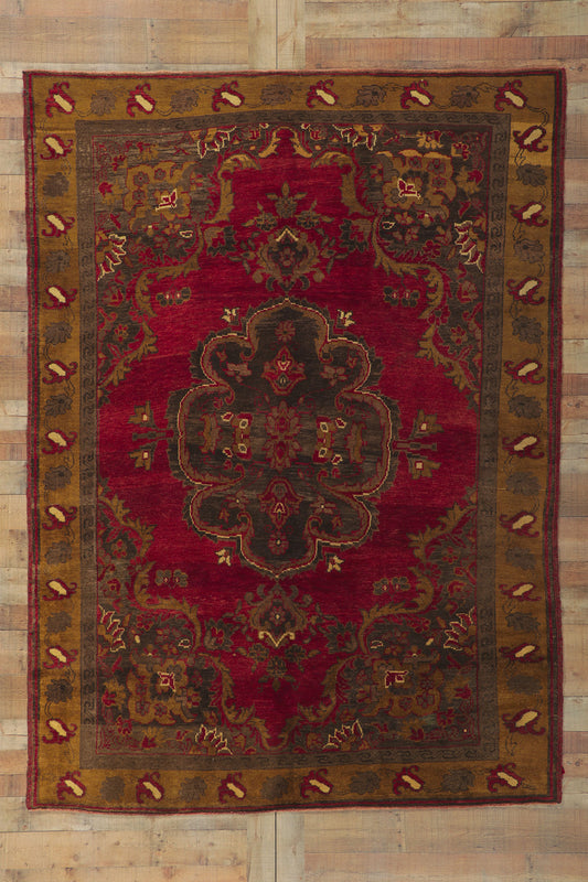 6 x 9 Vintage Turkish Oushak Rug 51090