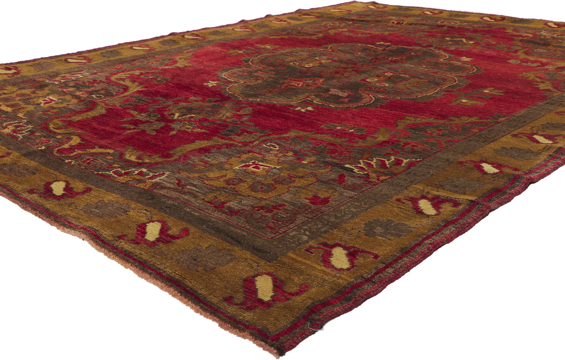6 x 9 Vintage Turkish Oushak Rug 51090