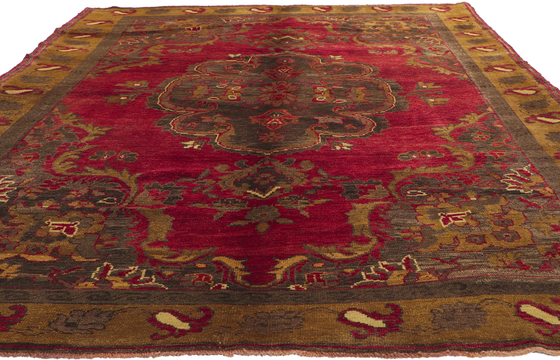6 x 9 Vintage Turkish Oushak Rug 51090