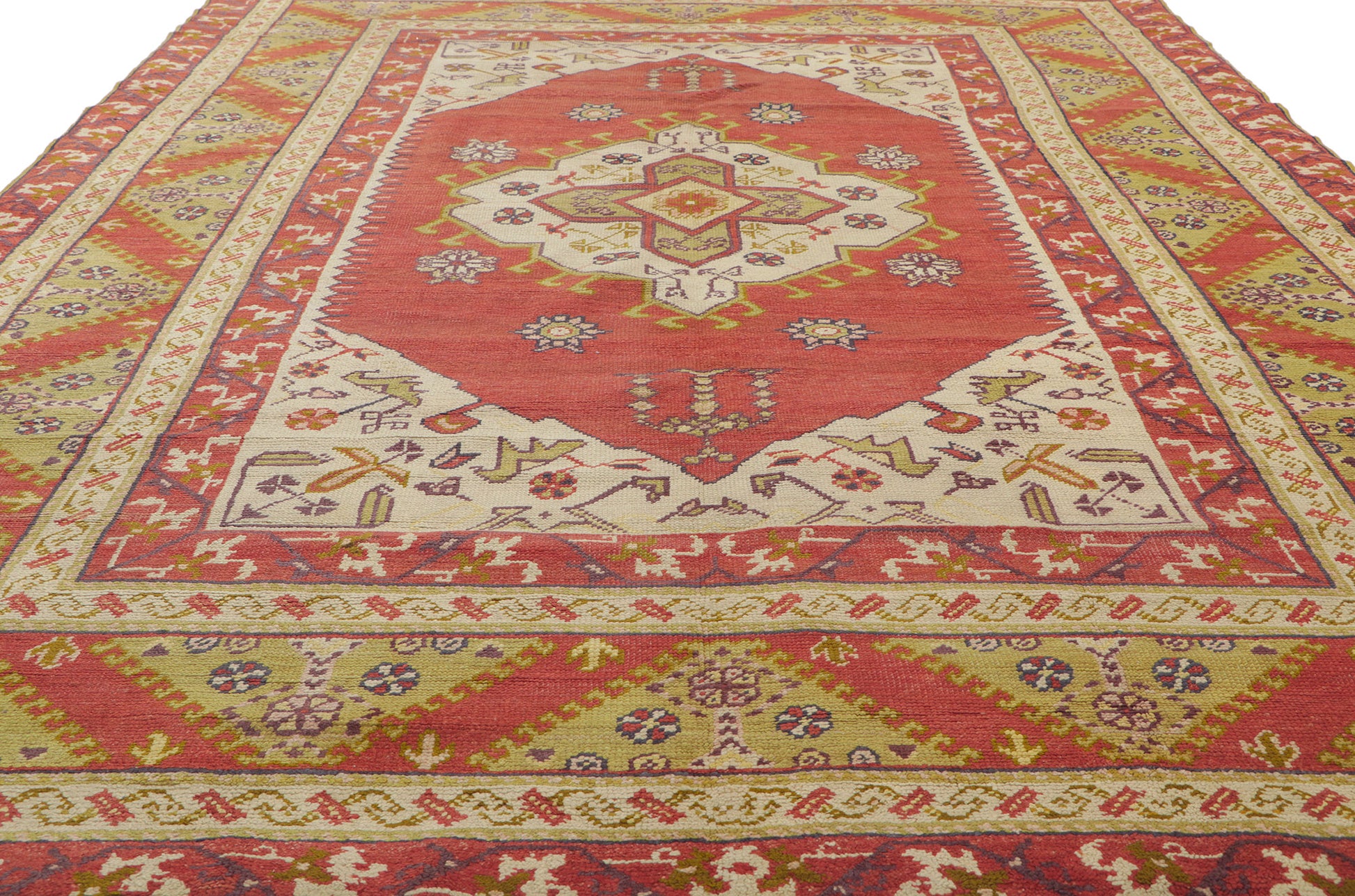 6 x 9 Vintage Turkish Oushak Rug 72489
