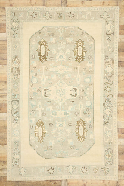 6 x 10 Vintage Turkish Oushak Rug 52808