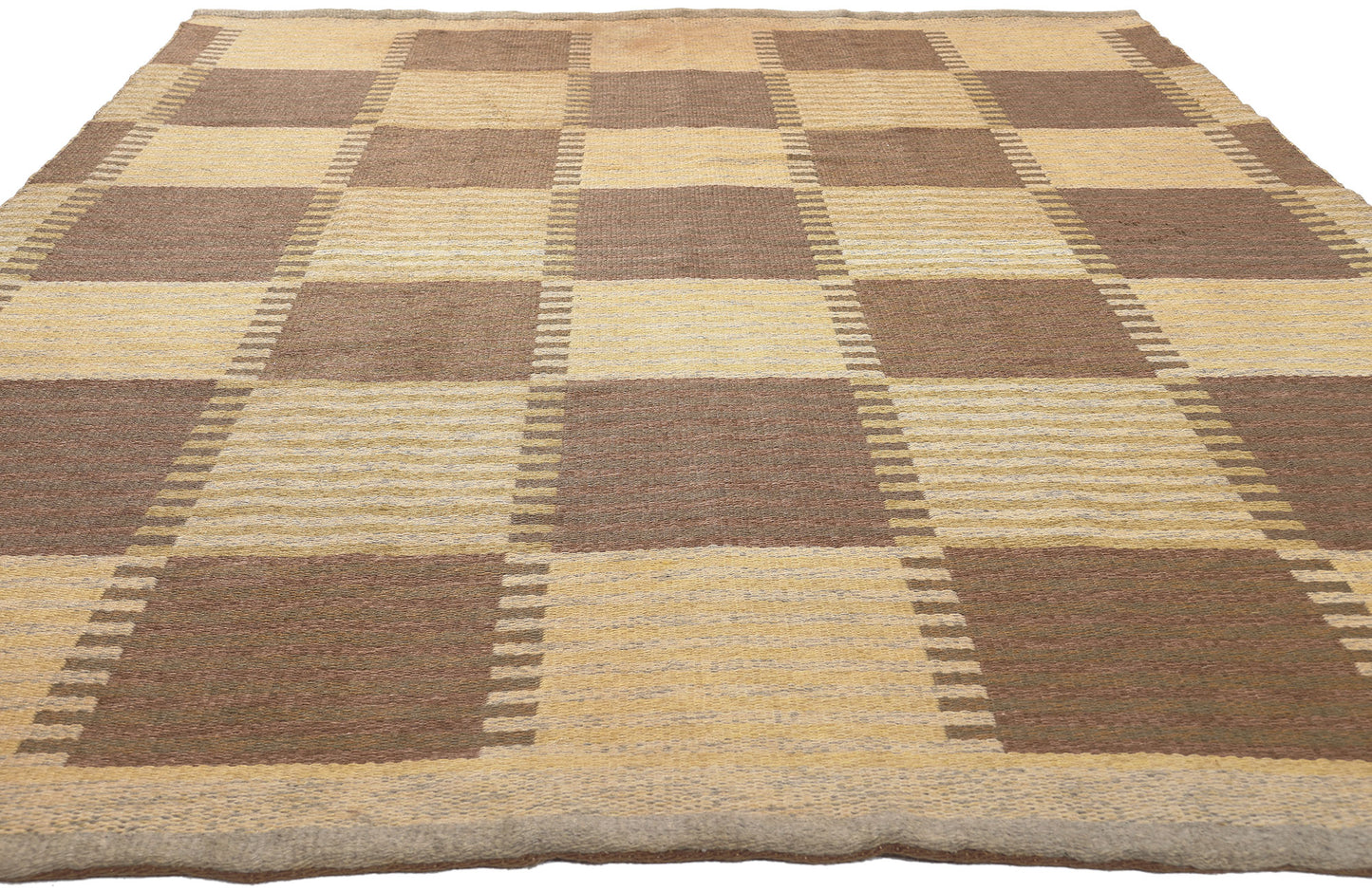 6 x 10 Carl Malmsten Vintage Swedish Rollakan Rug 78609