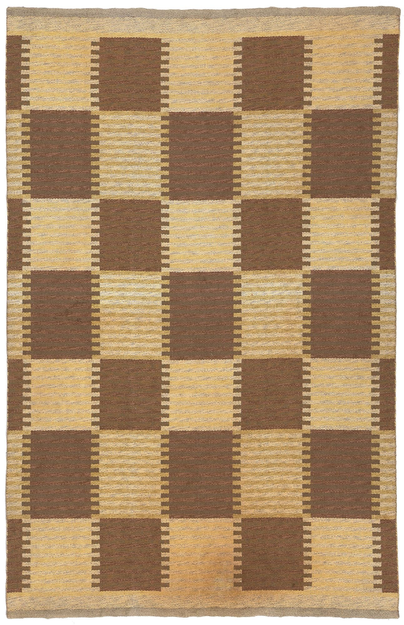6 x 10 Carl Malmsten Vintage Swedish Rollakan Rug 78609