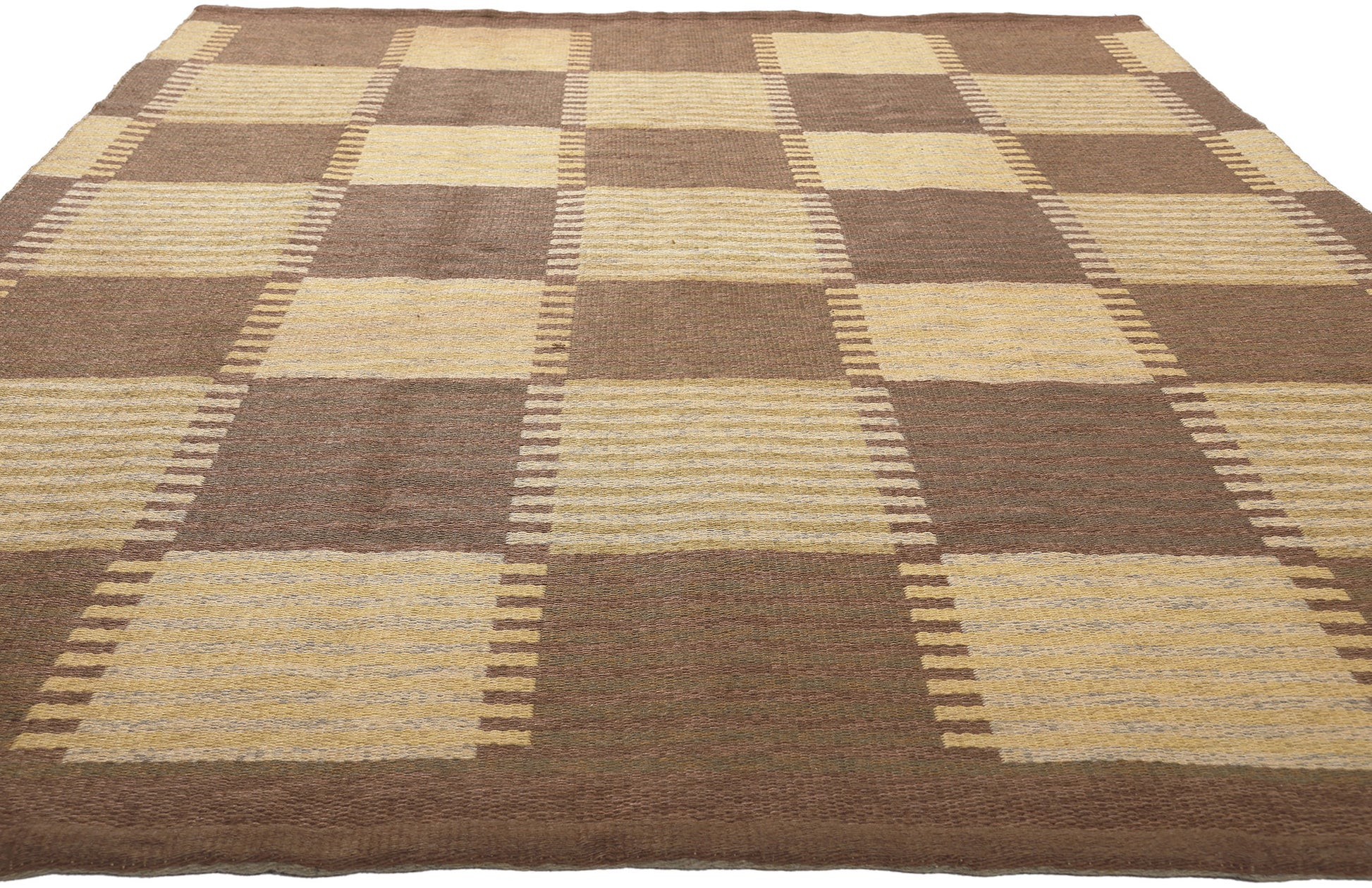 6 x 10 Carl Malmsten Vintage Swedish Rollakan Rug 78609