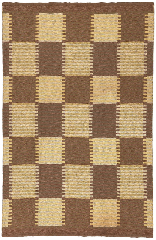 6 x 10 Carl Malmsten Vintage Swedish Rollakan Rug 78609