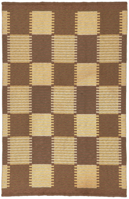 6 x 10 Carl Malmsten Vintage Swedish Rollakan Rug 78609