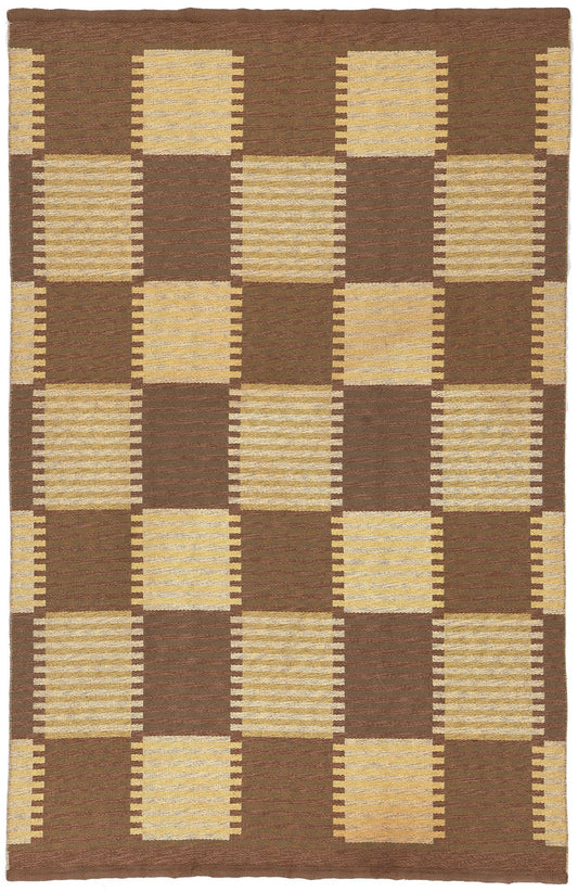 6 x 10 Carl Malmsten Vintage Swedish Rollakan Rug 78609