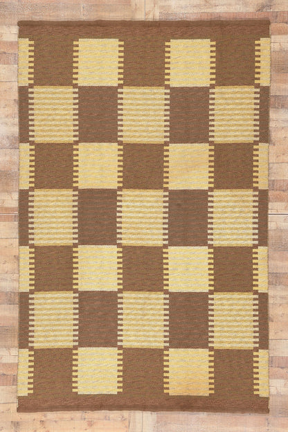 6 x 10 Carl Malmsten Vintage Swedish Rollakan Rug 78609