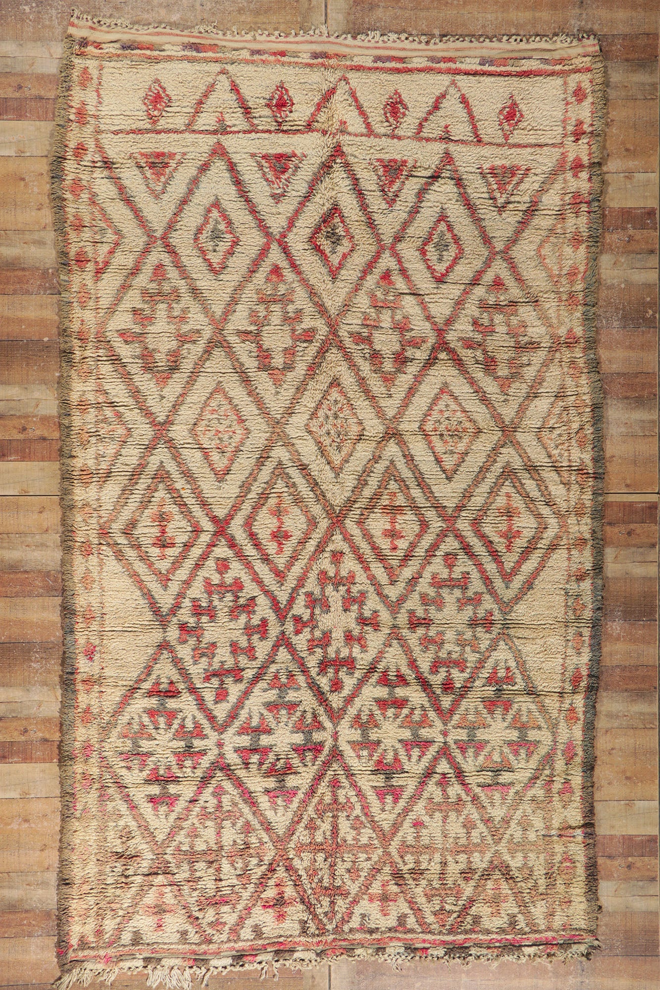 6 x 11 Vintage Moroccan Beni Ourain Rug 21396