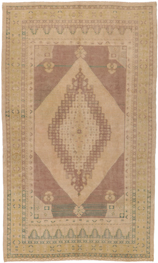 6 x 11 Vintage Turkish Oushak Rug 53683