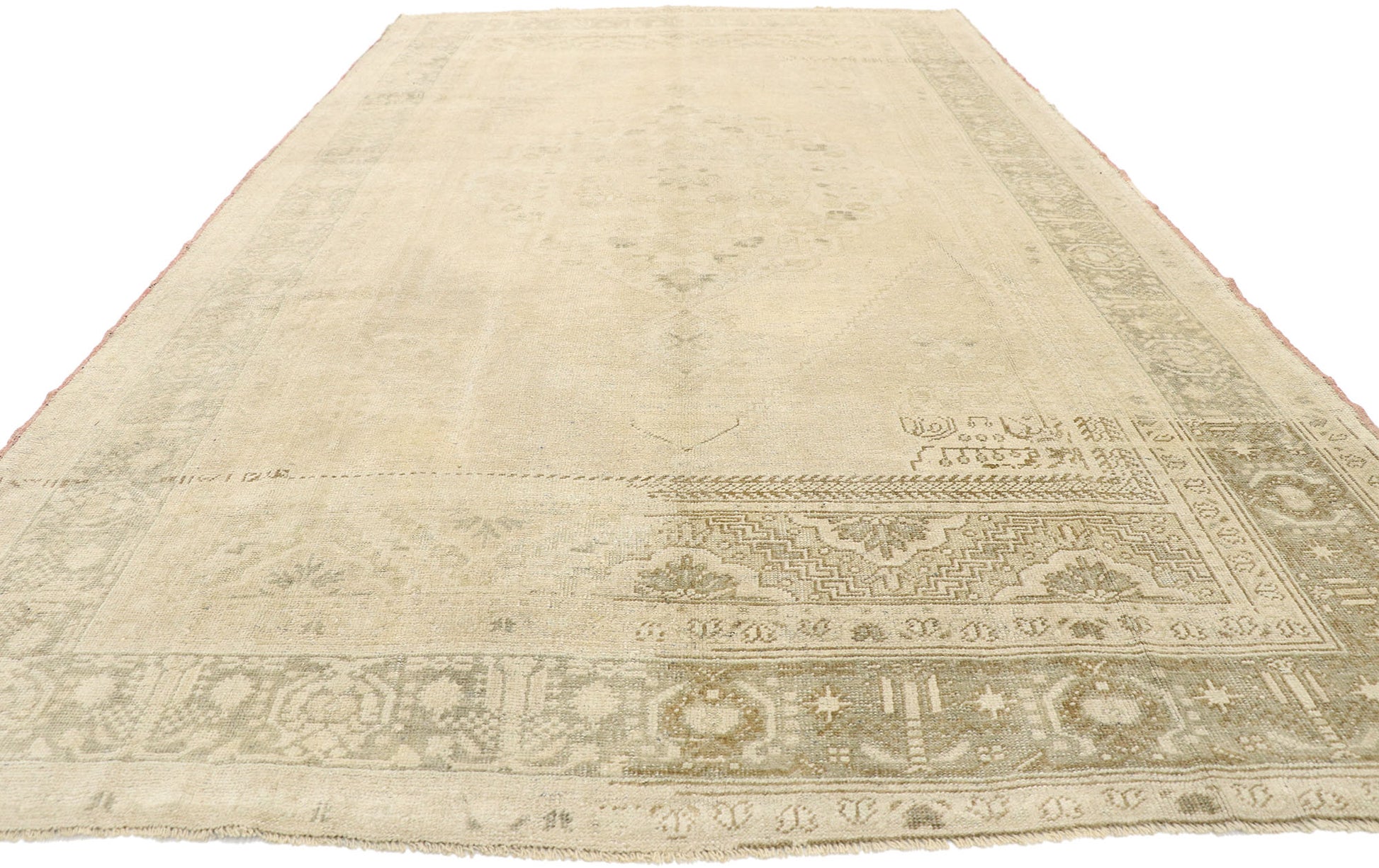 6 x 11 Vintage Turkish Oushak Rug 52834