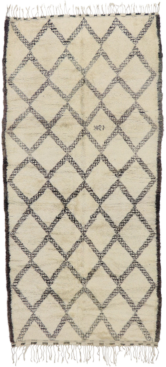 6 x 12 Vintage Moroccan Beni Ourain Rug 21414