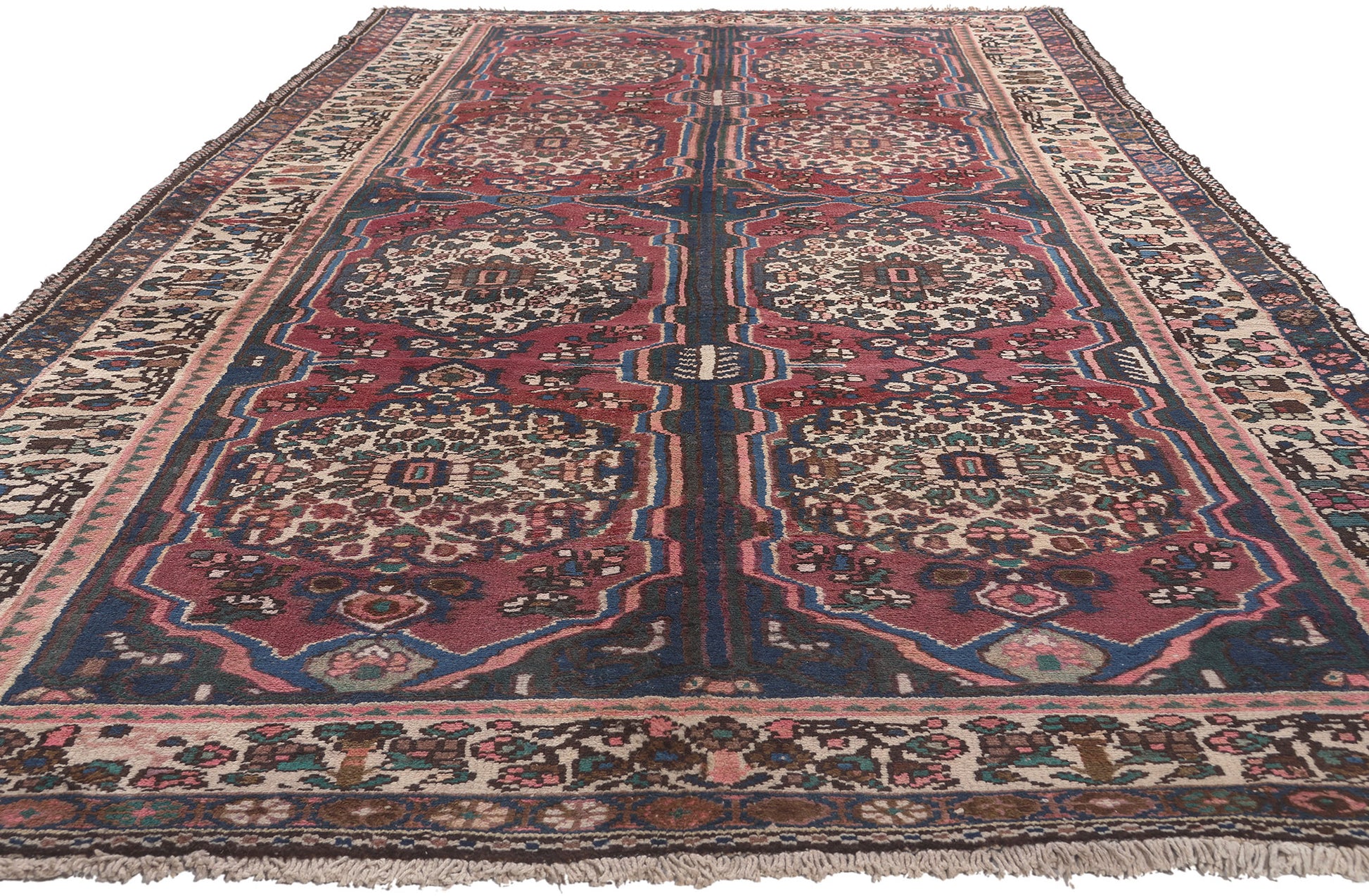 6 x 12 Vintage Persian Bakhtiari Rug 75880