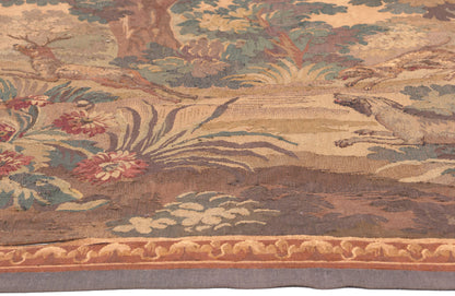 6 x 6 Antique French Aubusson Tapestry 78664