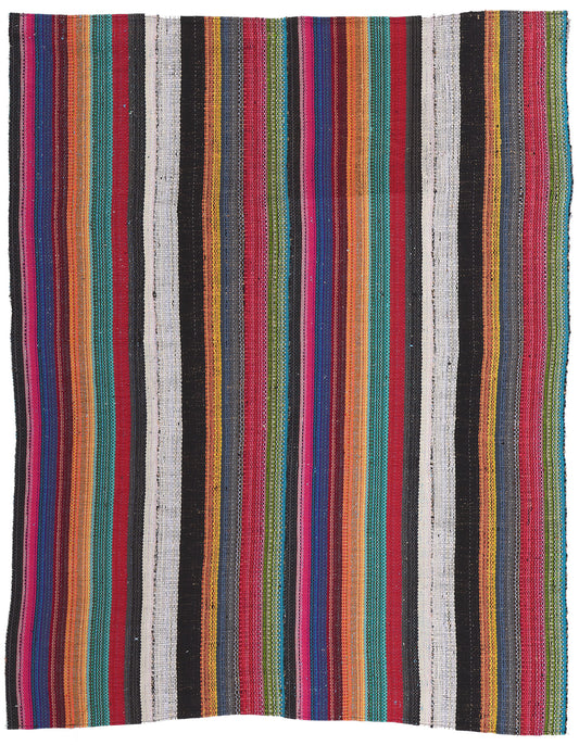 6 x 7 Vintage Turkish Striped Kilim Rug 60678