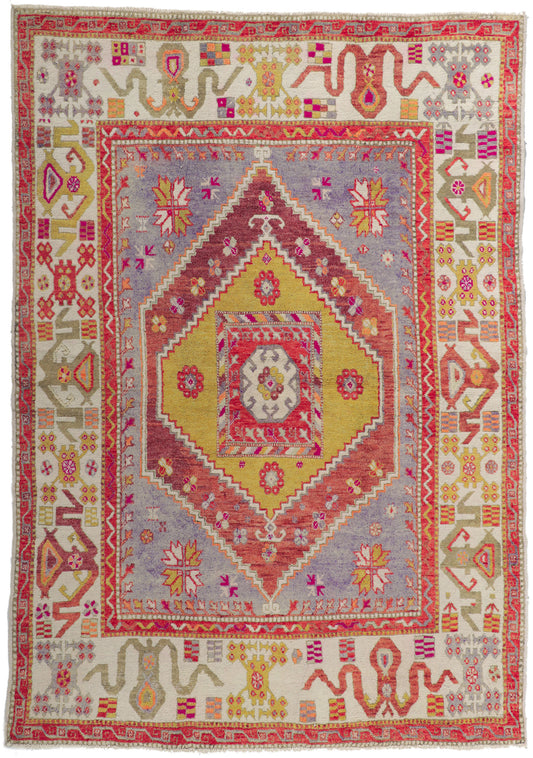 6 x 8 Vintage Turkish Oushak Rug 51782