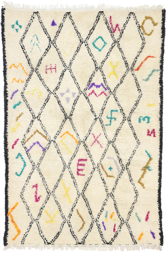 6 x 9 Colorful Moroccan Azilal Rug 21030
