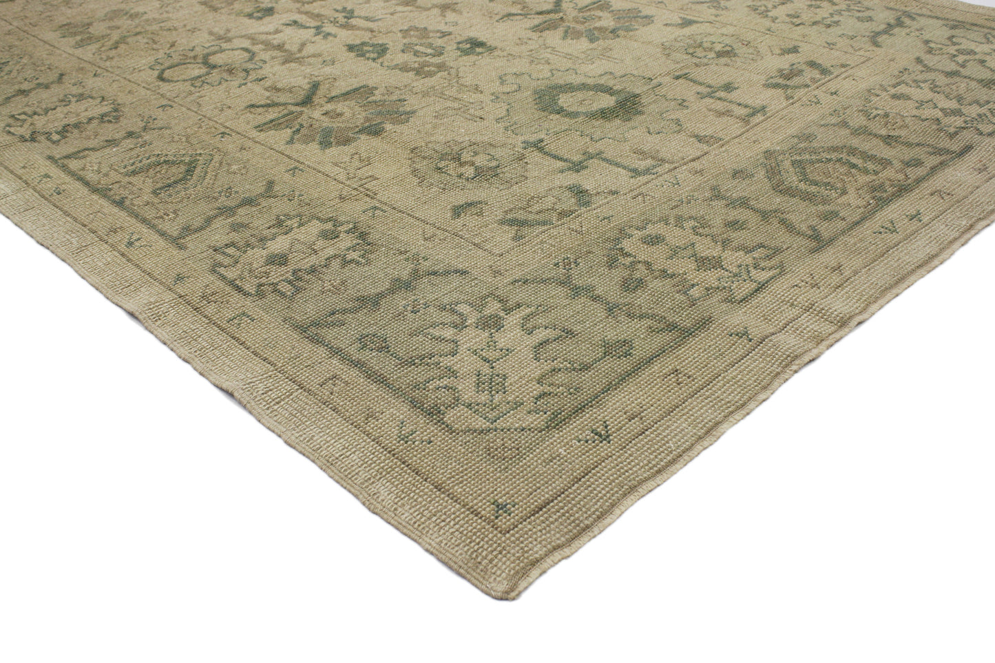 6 x 9 Earth-Tone Turkish Oushak Rug 51632
