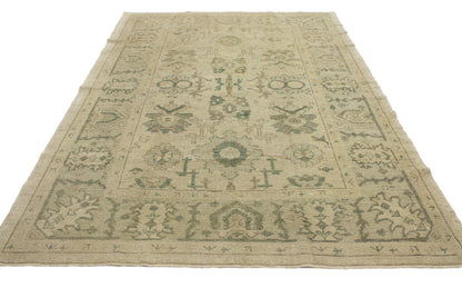 6 x 9 Earth-Tone Turkish Oushak Rug 51632
