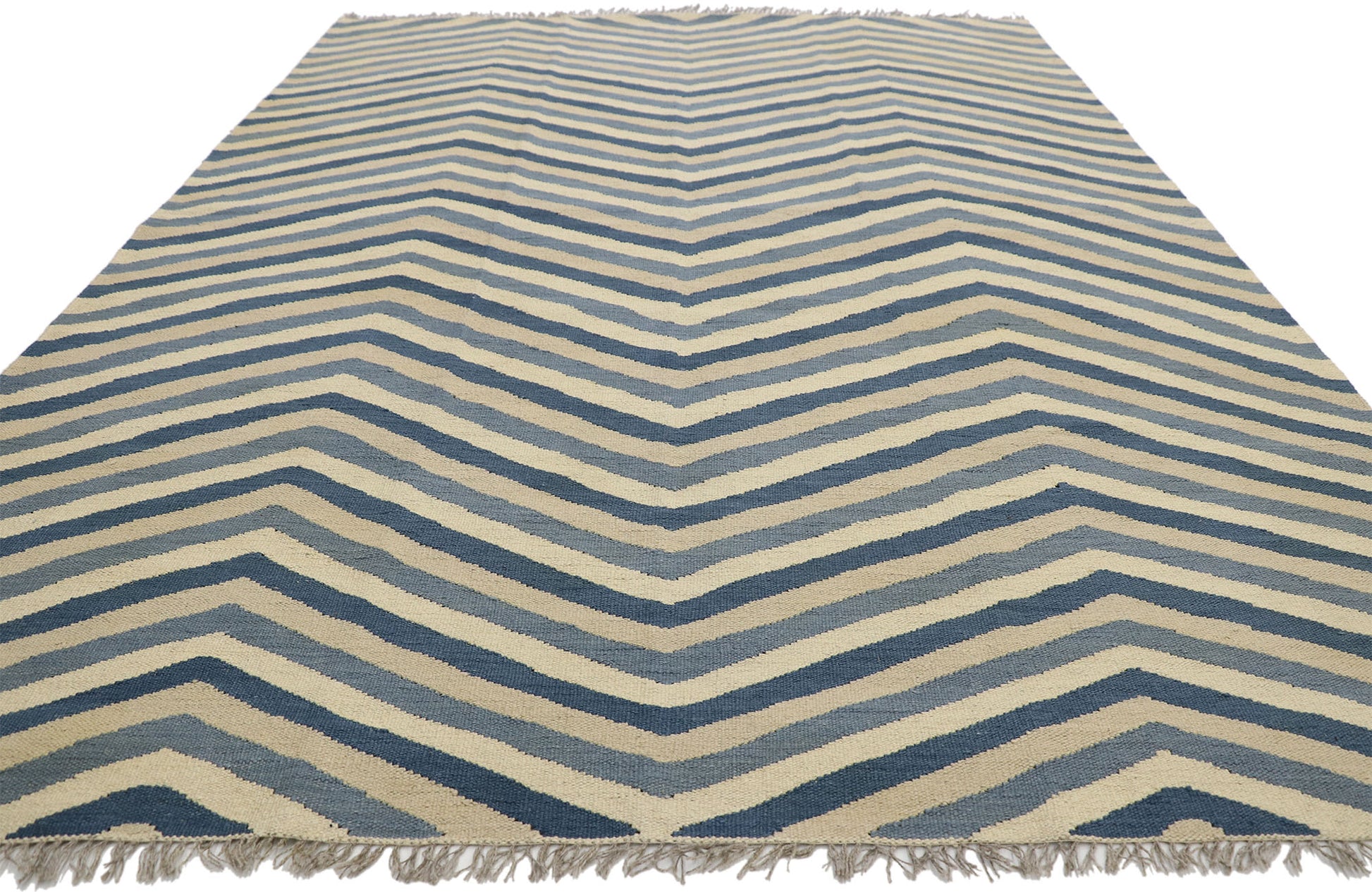 6 x 9 Coastal Style Kilim Rug 80453