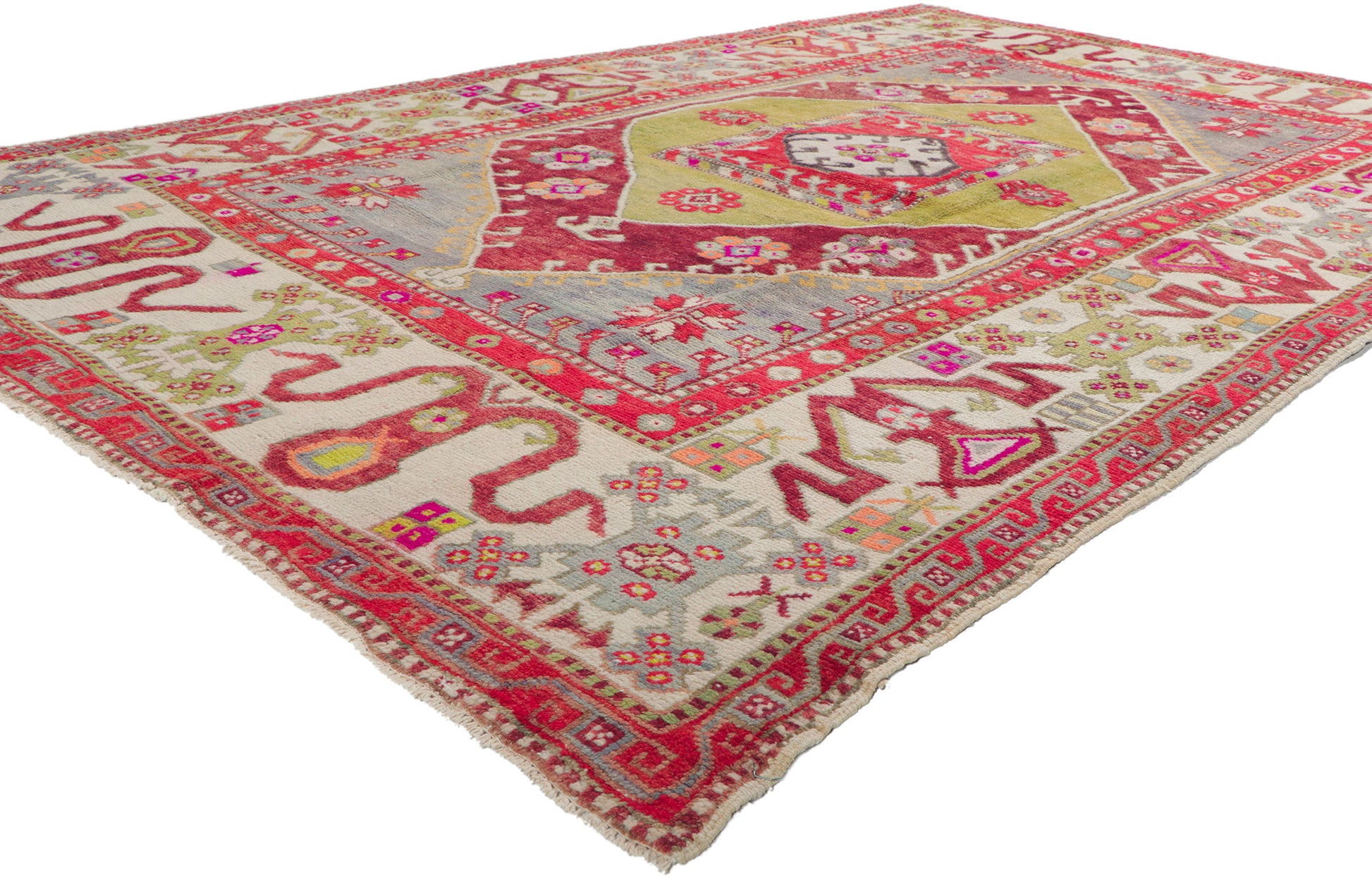 6 x 9 Vintage Turkish Oushak Rug 51784