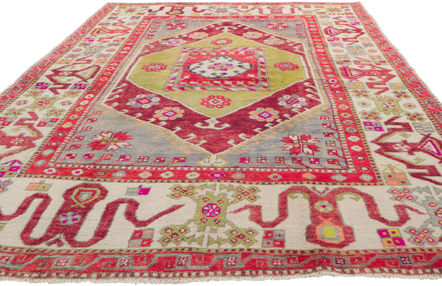 6 x 9 Vintage Turkish Oushak Rug 51784