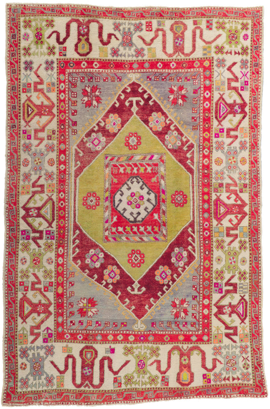 6 x 9 Vintage Turkish Oushak Rug 51784