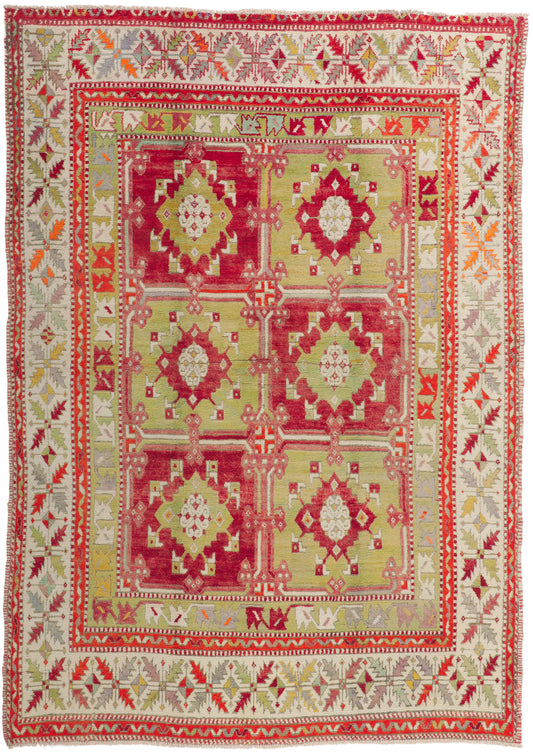 6 x 9 Colorful Vintage Turkish Oushak Rug 51780