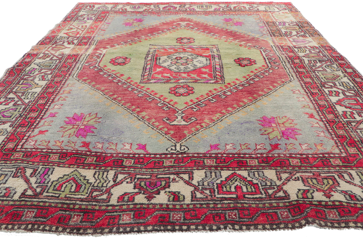 6 x 9 Vintage Turkish Oushak Rug 51786