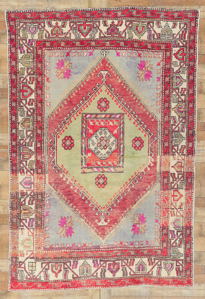 6 x 9 Vintage Turkish Oushak Rug 51786