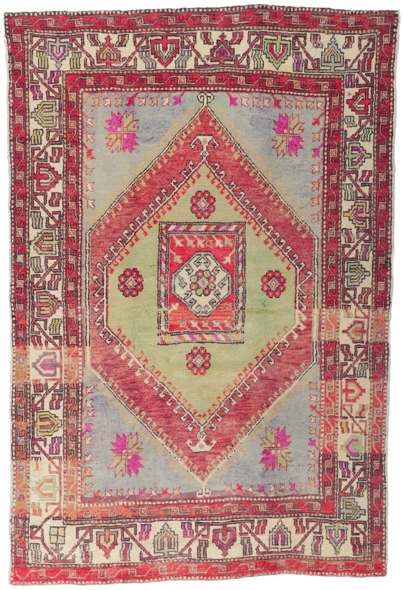 6 x 9 Vintage Turkish Oushak Rug 51786