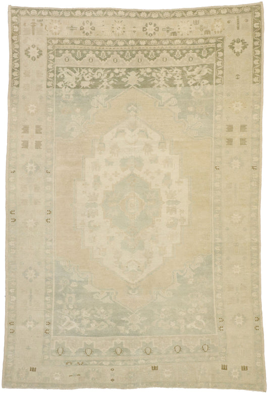 6 x 9 Vintage Turkish Oushak Rug 52809