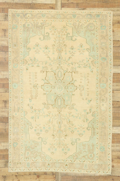 6 x 9 Vintage Turkish Oushak Rug 52977